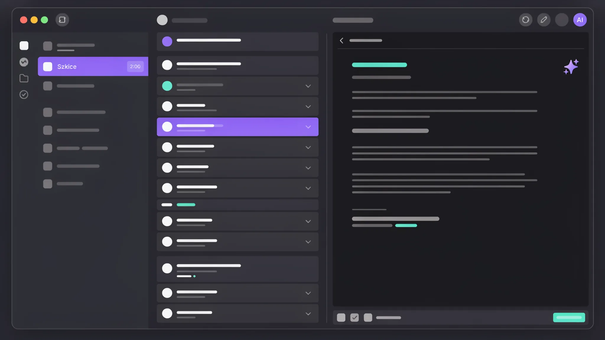 Widok AI Drafts w Kliencie Poczty